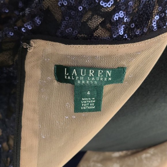 Lauren Ralph Lauren Blue Sequin Cocktail Dress - Picture 9 of 10